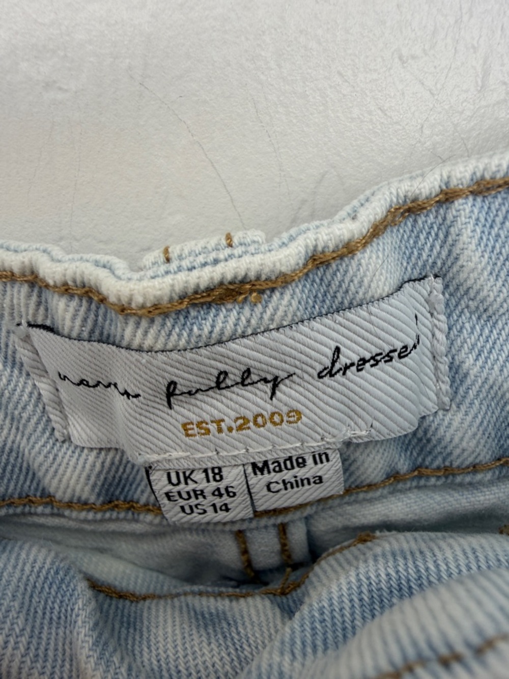 Never Fully Dressed Denim Scallop Pocket light blue Jean Shorts women's plus 14 - Picture 3 of 8